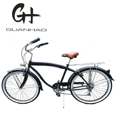 17 kg léger 26 pouces Cadre dur Non amortisseur arrière 7 vitesses Hommes Beach Cruiser Vélos