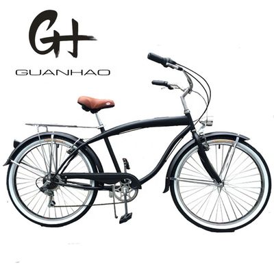 17 kg léger 26 pouces Cadre dur Non amortisseur arrière 7 vitesses Hommes Beach Cruiser Vélos