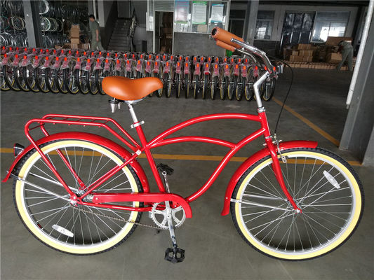 Couleur bleue Vitesse unique 26 pouces Vintage Cruiser vélo pour hommes avec frein V avant
