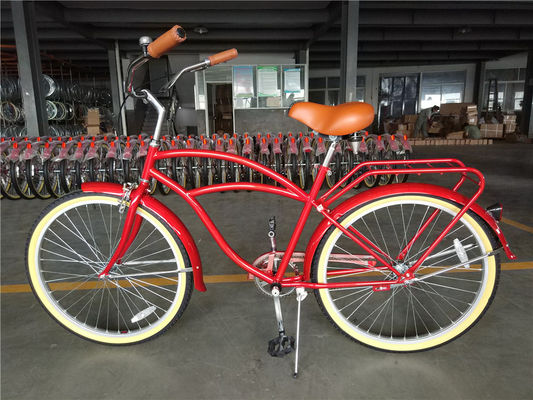 Couleur bleue Vitesse unique 26 pouces Vintage Cruiser vélo pour hommes avec frein V avant