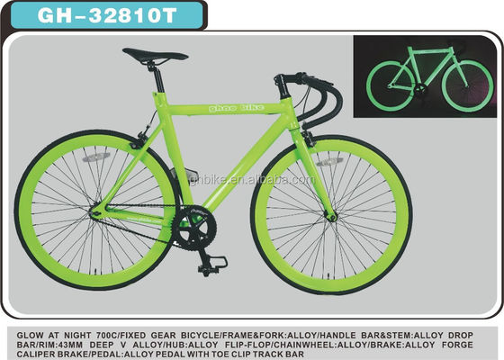 Vélo à engrenage fixe en alliage d'aluminium 700C personnalisé avec poids brillant de 13 kg et couleur Pantone