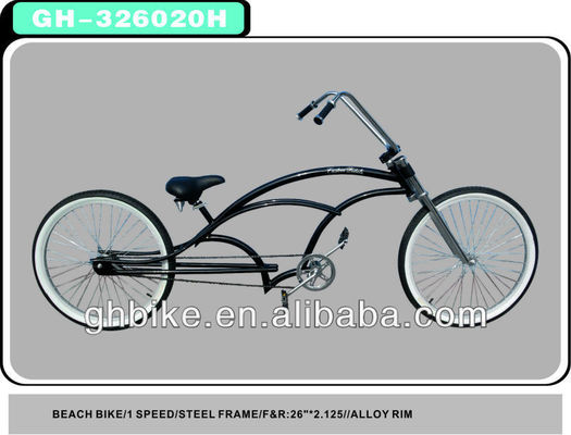 2013 Black Chopper Beach Cruiser vélo vélo avec cadre en acier Noir/à la commande