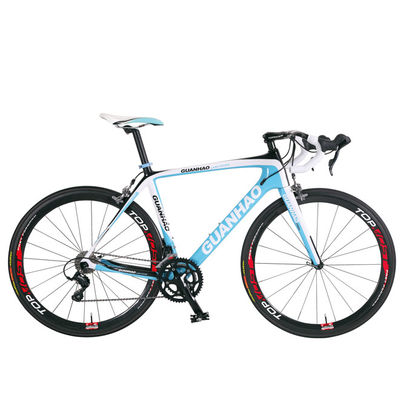 700C 18S Vélo de course en fibre de carbone complète avec conception de châssis rigide de frein à pince