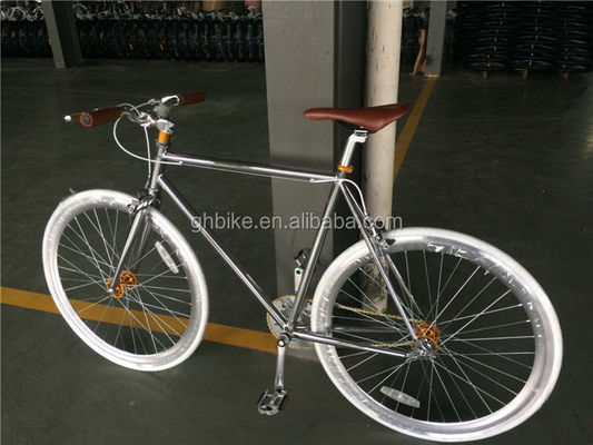 Rame en alliage de 43 mm 700C Cycle d'engrenage fixe avec finition en électroplate et cadre en acier chrome