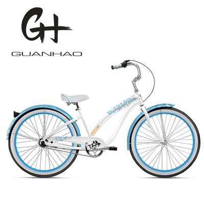 Belle femme vélo de plage avec autocollant d'eau interne 26 pouces 3 vitesses OEM / ODM