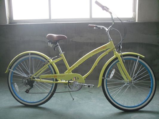 Belle femme vélo de plage avec autocollant d'eau interne 26 pouces 3 vitesses OEM / ODM