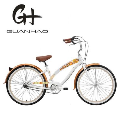 Belle femme vélo de plage avec autocollant d'eau interne 26 pouces 3 vitesses OEM / ODM