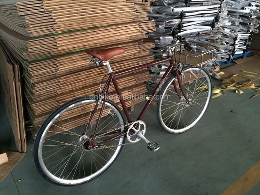 Vélo rétro à engrenages fixes Vélo avec porte-avions avant Vélo routier à 3 vitesses interne À commander