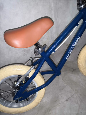 Bicicleta de balance en acier avec fourchette et cadre pour enfants de 3 à 5 ans Couleur bleue 12 pouces