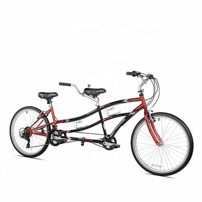 Cadre en acier CE 26 &quot; à double conducteur 21 vitesses vélo tandem pour deux personnes OEM double siège