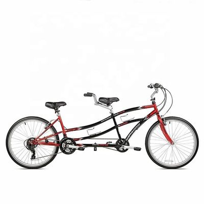 Cadre en acier CE 26 &quot; à double conducteur 21 vitesses vélo tandem pour deux personnes OEM double siège