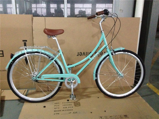 États-Unis Canada Marché 3 vitesses Couleur verte Passer à travers City Cruiser Bike pour les femmes Les dames
