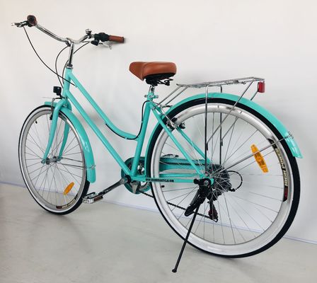 700C Hi-Ten Steel Frame USA OEM Women City Bike avec 7 vitesses et jantes en alliage d'aluminium