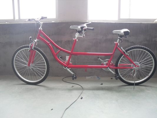 24 pouces Shimano 7 vitesses OEM CE acier tandem deux personnes Vélo avec suspension à fourchette
