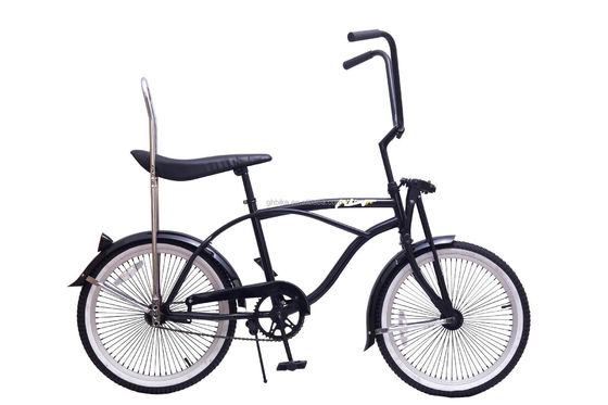 14KGS Couleur noire Sport Beach Cruiser Vélo Lowrider Vélo avec selle en cuir