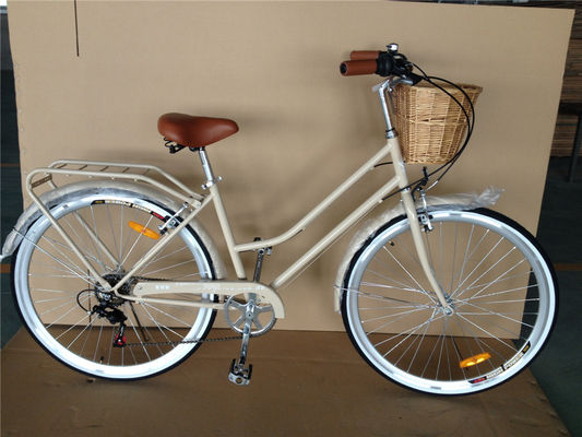 Vintage Lady Bike avec panier de couleur rouge basse étape à travers hybride 5 vitesses Comfort Cruiser