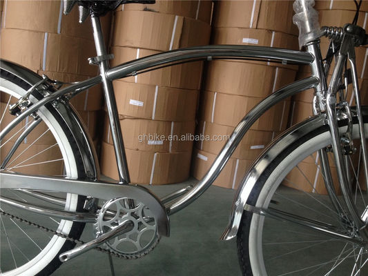 1.8m Longueur 160kg Capacité de charge 26 pouces Chrome Velocité unique Vélo de plage pour hommes