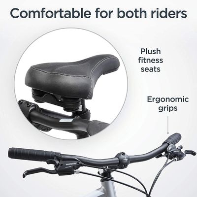 Vélo en tandem pour deux personnes 26&quot; 21s engrenages 1 vitesse 120kg capacité de charge Choix populaire