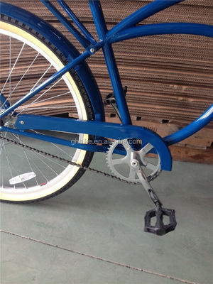 26 pouces Homme Beach Cruiser vélo avec porte-arrière et unique vitesse en acier à châssis dur