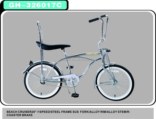20 pouces de peinture au chrome certifiée CE lowrider vélo de plage croisière avec selle de banane