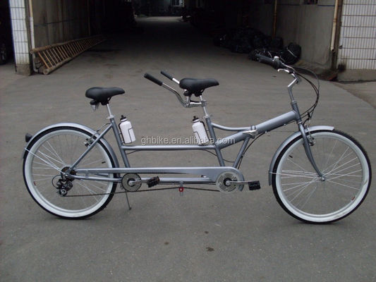 Shimano 7 vitesse vélo tandem 26 pouces vélo pliant tandem avec cadre en acier et deux sièges