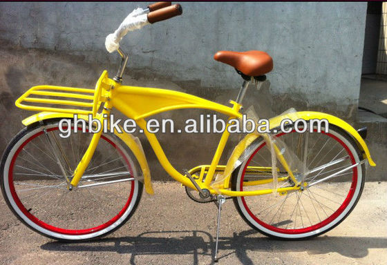 2017 Single Speed Beach Cruiser Bike avec support avant et cadre en aluminium léger