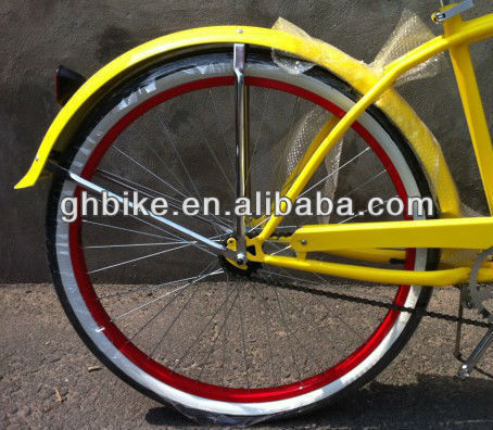 2017 Single Speed Beach Cruiser Bike avec support avant et cadre en aluminium léger