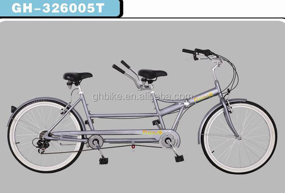 26 pouces et 2.125.A/V Bicicle en tandem à fourche en acier à paroi blanche avec vélo pliant à 7 vitesses à deux places
