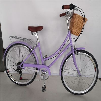 KMC Chain 26 pouces Europe OEM CE Shimano 7 vitesses Femmes Lady City Vélo 1,8m Longueur
