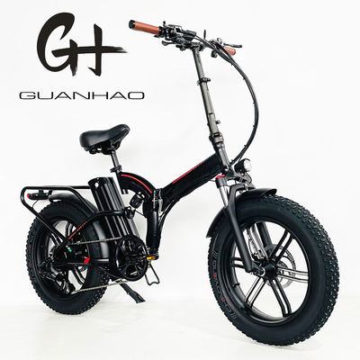 Alloy Crank 7 vitesses engrenages pneus de graisse pliant ebike avec batterie au lithium 21A et moteur 750W