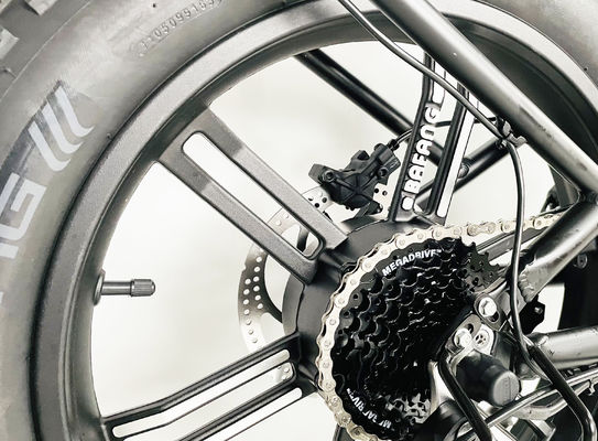 Alloy Crank 7 vitesses engrenages pneus de graisse pliant ebike avec batterie au lithium 21A et moteur 750W
