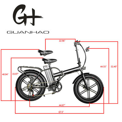 48V 13AH 750W vélo pliant électrique avec cadre pliable de 20 pouces et ensemble de roues en alliage de magnésium