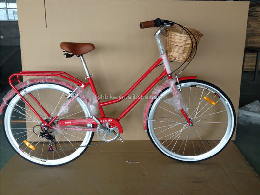 Couleur bleue 7 vitesses Vintage Lady City Cruiser Bike Femmes Vélo rétro pour la vie en ville
