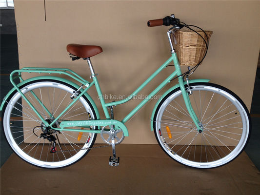 Couleur bleue 7 vitesses Vintage Lady City Cruiser Bike Femmes Vélo rétro pour la vie en ville