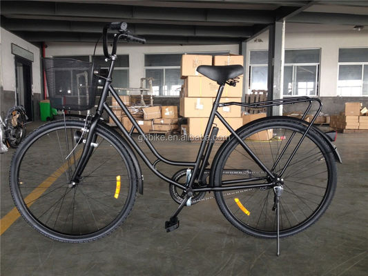 Affordable Noir Couleur Single Vitesse 26 pouces 28 pouces City Bike pour femmes avec cadre en acier