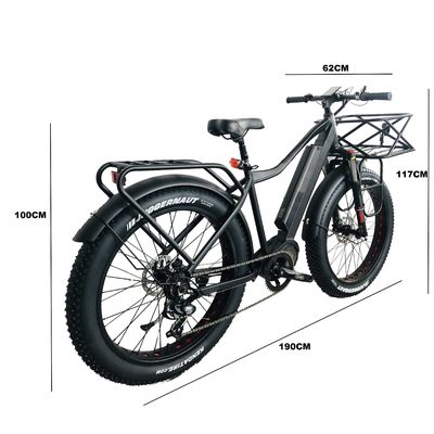 48V 1000W 17AH 50KM/H USA OEM Pneus à graisse personnalisés Vélo de montagne électrique pour le fret