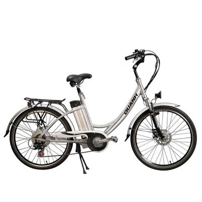 26 &quot; 48V 500W 40KM/H 10.4AH batterie au lithium femme cadre en aluminium 7 vitesses OEM personnalisé Step Thru vélo de ville électrique
