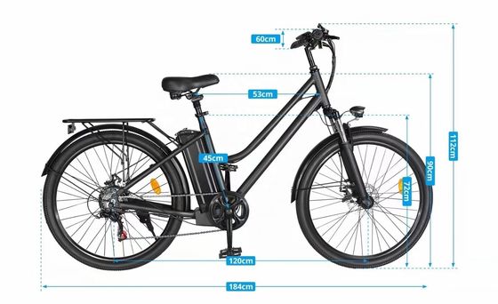 26 &quot; 48V 500W 40KM/H 10.4AH batterie au lithium femme cadre en aluminium 7 vitesses OEM personnalisé Step Thru vélo de ville électrique