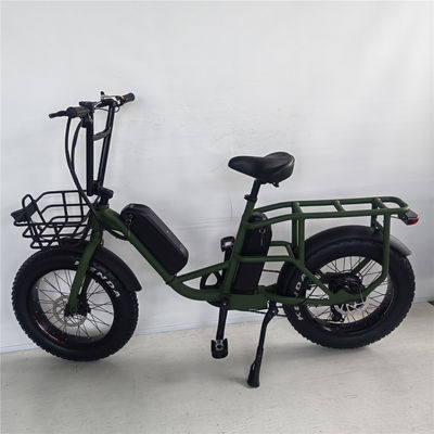 1000W 48V 34A Cadre pliable Vélo de charge électrique avec pneus de 20 pouces et support arrière