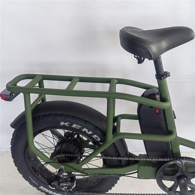 1000W 48V 34A Cadre pliable Vélo de charge électrique avec pneus de 20 pouces et support arrière