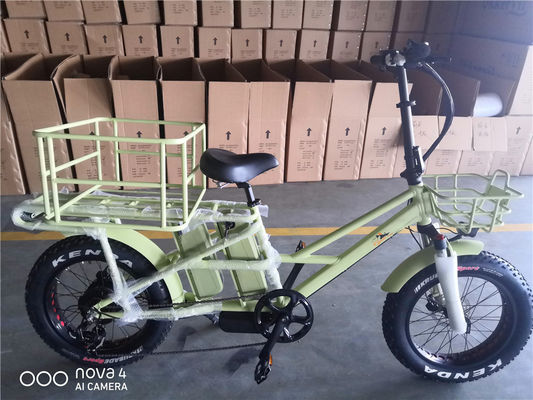 1000W 48V 34A Cadre pliable Vélo de charge électrique avec pneus de 20 pouces et support arrière