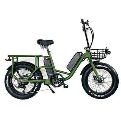 20 &quot; 48V 34AH batterie au lithium 1000W 50KM/H Cadre en aluminium 7 vitesses Cargo électrique double batterie hybride Fat Snow Tire 4.0 Vélo