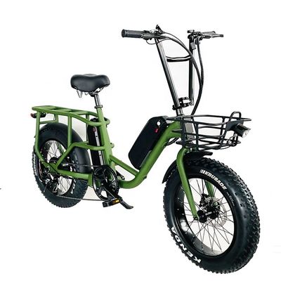 20 &quot; 48V 34AH batterie au lithium 1000W 50KM/H Cadre en aluminium 7 vitesses Cargo électrique double batterie hybride Fat Snow Tire 4.0 Vélo