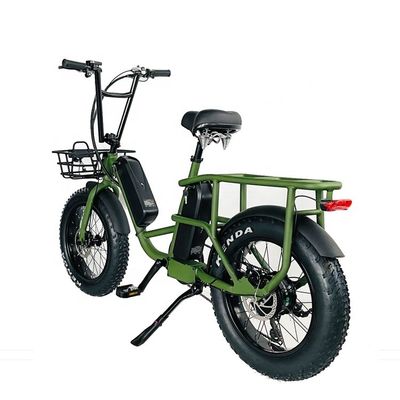 20 &quot; 48V 34AH batterie au lithium 1000W 50KM/H Cadre en aluminium 7 vitesses Cargo électrique double batterie hybride Fat Snow Tire 4.0 Vélo