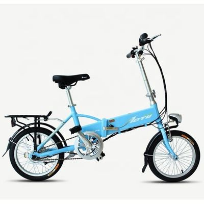 Mini vélo pliant de 16 pouces avec moteur 24V 250W et engrenages à batterie au lithium 10AH à vitesse unique