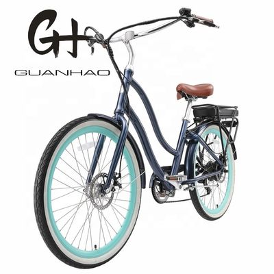 26 &quot; 500W OEM personnaliser CE 48V 14AG batterie au lithium 7 vitesses PAS Pas à pas femmes Lady Girl Beach Cruiser vélo électrique