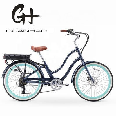26 &quot; 500W OEM personnaliser CE 48V 14AG batterie au lithium 7 vitesses PAS Pas à pas femmes Lady Girl Beach Cruiser vélo électrique