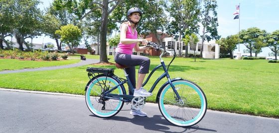 26 &quot; 500W OEM personnaliser CE 48V 14AG batterie au lithium 7 vitesses PAS Pas à pas femmes Lady Girl Beach Cruiser vélo électrique