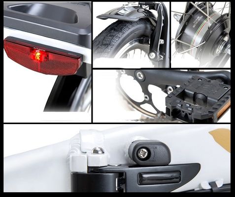 Vélo pliant mini électrique de 20 pouces certifié CE avec 7 vitesses et batterie de 10,5 AH