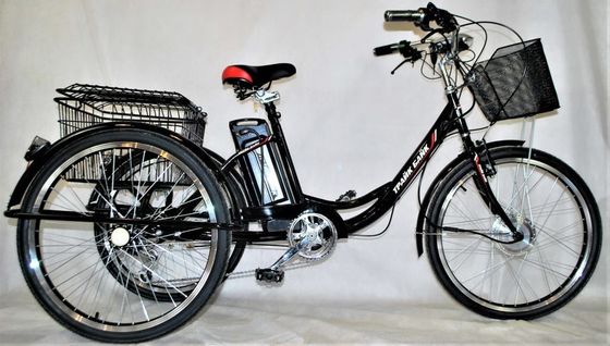 Moteur à moyeu arrière de 24 pouces cadre en acier 7 vitesses 36V350W 35KM/H Tricycles électriques unisexes pour adultes